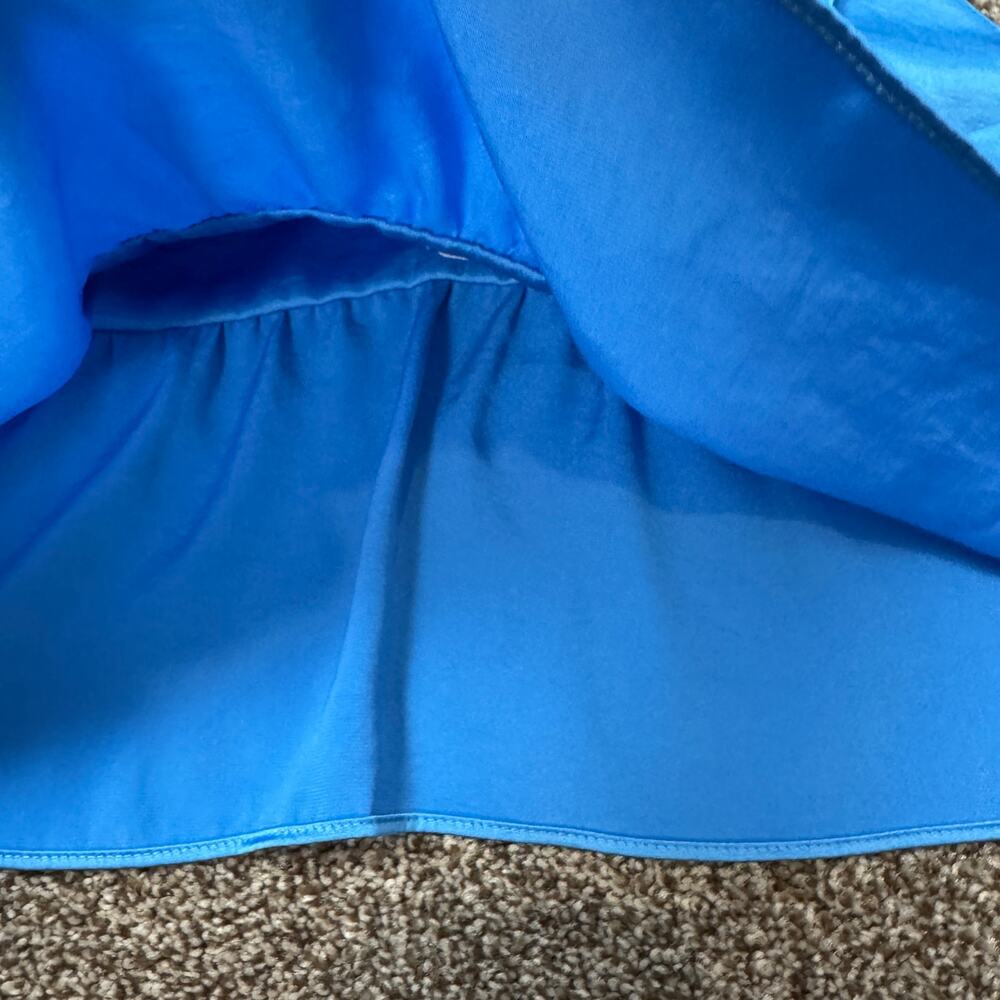 Aritzia Wilfred Lover Satin Camisole V Neck Babydoll Poplin Size XXS Poppy Blue - Picture 6 of 11